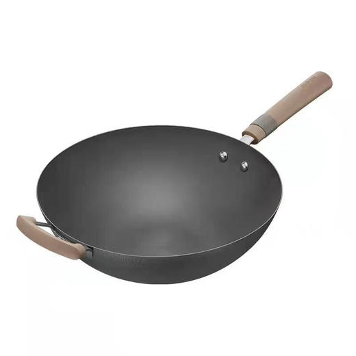 苏泊尔（SUPOR）有钛真不锈铁锅精铁无涂层耐刮耐磨底厚壁薄导热均匀硅胶手柄32cm HC32A2钢化玻璃可立盖 商品图1