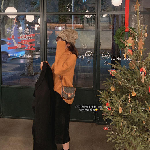 金蘑菇菇【米白S码  法棍半裙】加厚保暖蓄热！弹力半腰松紧！洋气显瘦！ 商品图3