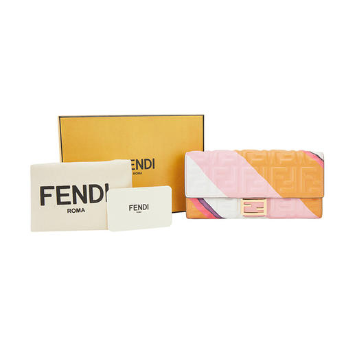 FENDI 芬迪FF Logo条纹手拿包8N0186 AK2K 商品图4