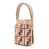 FENDI 芬迪 女包 女士迷你编织FF印花单肩手提包水桶包 8BS010 AJH3 商品缩略图1