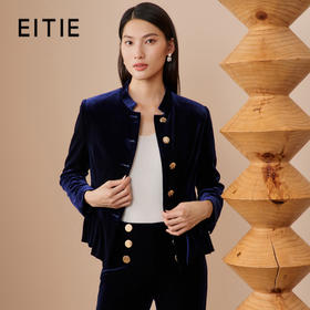 EITIE爱特爱冬季新款时尚干练气质灯芯绒小西装百搭短外套6803506