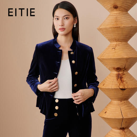 EITIE爱特爱冬季新款时尚干练气质灯芯绒小西装百搭短外套6803506 商品图0