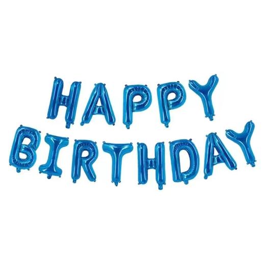 金色银色宝蓝色Happy birthday铝膜气球32寸字母高70cm生日快乐气球派对背景墙布置装饰 商品图2