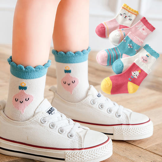 儿童袜子秋冬季中筒袜女童1-3岁学生男童卡通童袜宝宝袜子春秋袜 ch18 商品图2