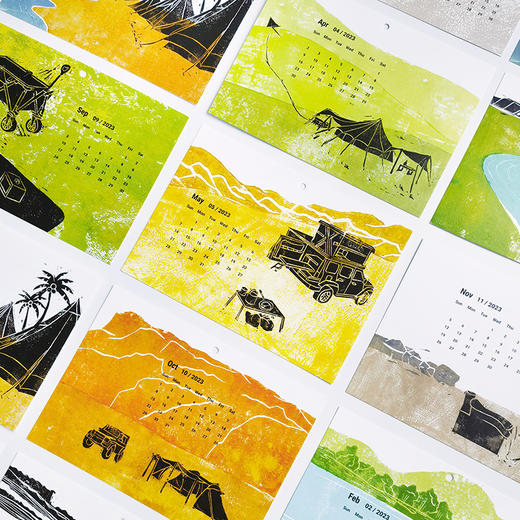 今日露营2023年日历原创diy手工创意版画记事摆件收纳台历可定制 商品图2