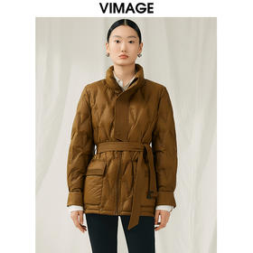 VIMAGE纬漫纪冬季新款白鸭绒气质修身保暖外套羽绒服V1811418