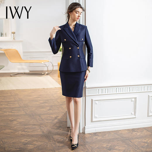 IWY/高级感西装外套秋季售楼部工作服面试正装气质商务职业套装裙CS1616 商品图0