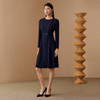 EITIE爱特爱女装秋款时尚通勤纽扣装饰修身收腰显瘦A字连衣裙C2207052 商品缩略图5