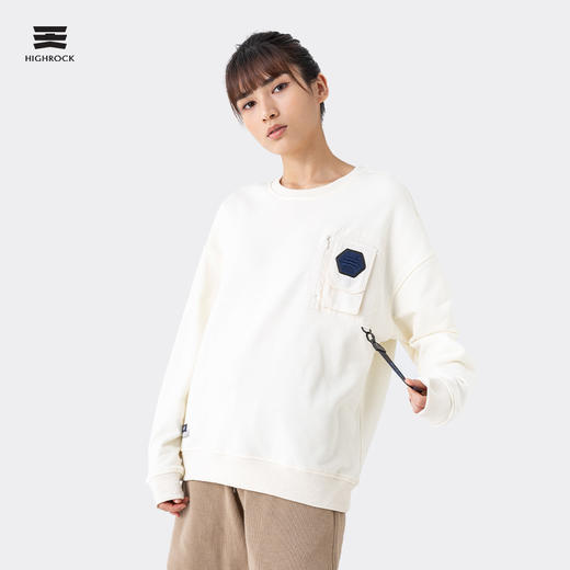 【129秒杀】天石秋冬圆领长袖卫衣薄款黑白色套头打底衫无帽基础百搭宽松上衣 商品图3