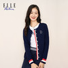 ELLE Active秋季女装时尚短款开衫外套针织衫上衣休闲圆领毛衣女 商品缩略图0