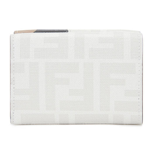 FENDI 芬迪 女士Fendi Roma系列白色布料双F印花三折皮夹 8M0395 AK60 F1GF8 商品图2