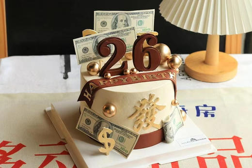 发财、美金主题，男士蛋糕，请提前48小时以上预订 商品图0