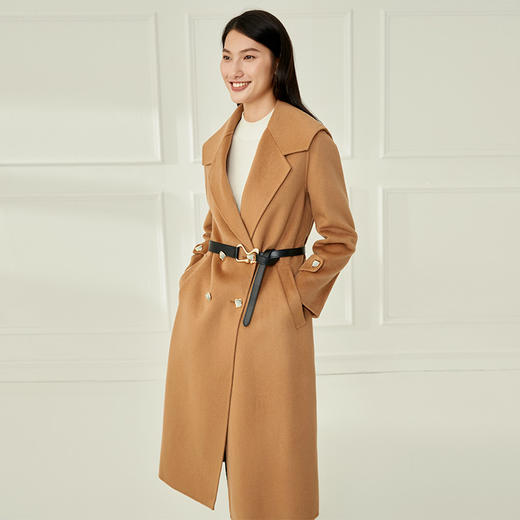 EITIE爱特爱冬季新款女装羊毛长款过膝保暖毛呢外套大衣6814504 商品图1