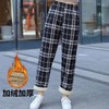 【限时折扣】 U家同款羊羔绒格子直筒裤女 均码80-130斤 商品缩略图2