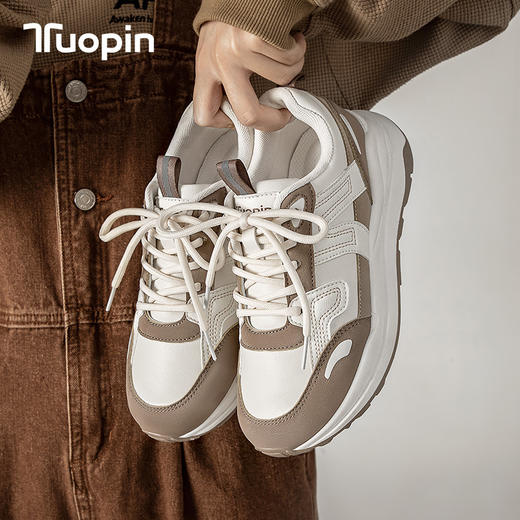 「颜值看的见」鮀品2022款女鞋 老爹鞋学生厚底跑步运动鞋 商品图0