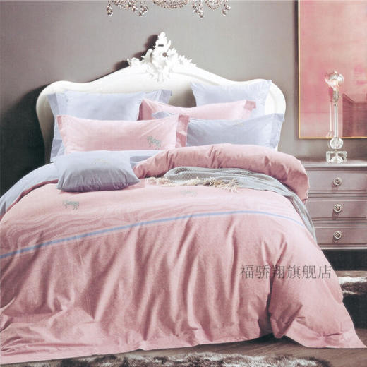 金丝莉  绿色时尚套件床品四件套 艾丽米亚 1点8m(6英尺)床 商品图1