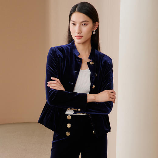 EITIE爱特爱冬季新款时尚干练气质灯芯绒小西装百搭短外套6803506 商品图2