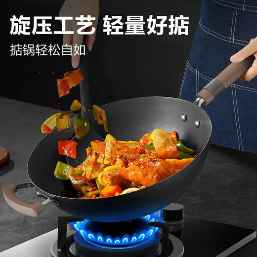 苏泊尔（SUPOR）有钛真不锈铁锅精铁无涂层耐刮耐磨底厚壁薄导热均匀硅胶手柄32cm HC32A2钢化玻璃可立盖 商品图0