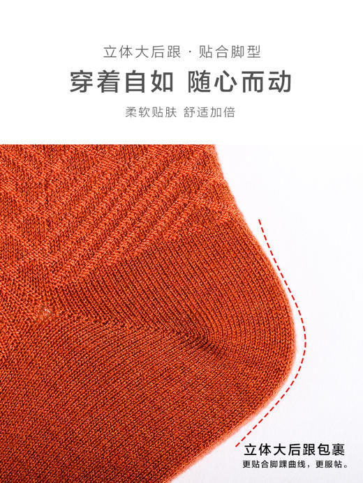 【任选6双99.5】春季男款秋冬中筒丝光羊毛冬季保暖撞色横杠提花中邦保暖男袜子 商品图5
