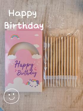 「生日周边配件」金色生日蜡烛