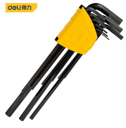 得力DL231309H发黑特长平头内六角组套(黑) 商品图0