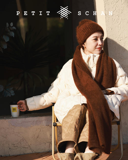 PETIT SCHAN小闪 #42 totoro龙猫 顶ji纯貉绒纱线针织冷帽/大披肩围巾 商品图6