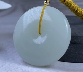 俄料和田玉羊脂玉平安扣-大