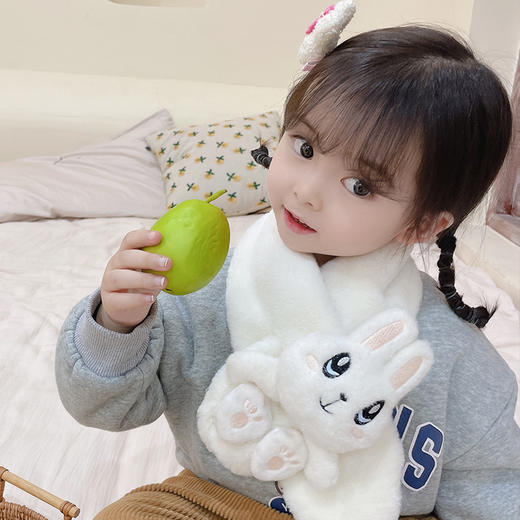 【冬天保暖！舒适！柔软！儿童男女围巾】秋冬季儿童宝宝围脖批发萌趣儿童兔子围巾韩版婴幼儿毛绒保暖披肩 商品图2