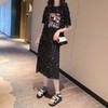 网红大码女装连衣裙2020夏季新款中长显瘦修身过膝女学生短袖裙子 商品缩略图1