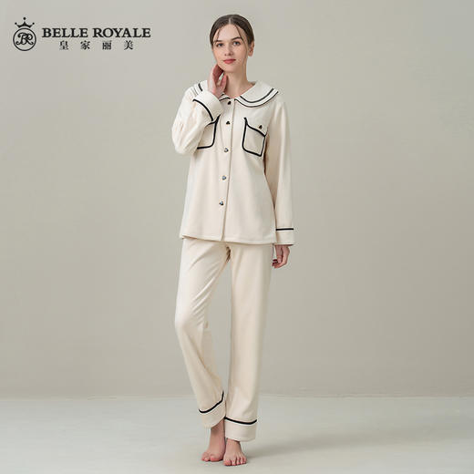 皇家丽美睡衣女款冬季加厚保暖公主风甜美套装冬天女士家居服JJT9796 商品图2