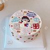 小富婆祝福语手绘蛋糕-低糖处理无添加 商品缩略图1