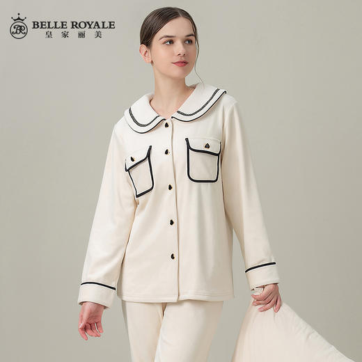 皇家丽美睡衣女款冬季加厚保暖公主风甜美套装冬天女士家居服JJT9796 商品图4