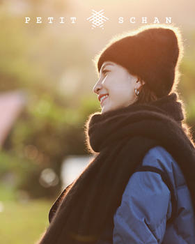 PETIT SCHAN小闪 #42 totoro龙猫 顶ji纯貉绒纱线针织冷帽/大披肩围巾