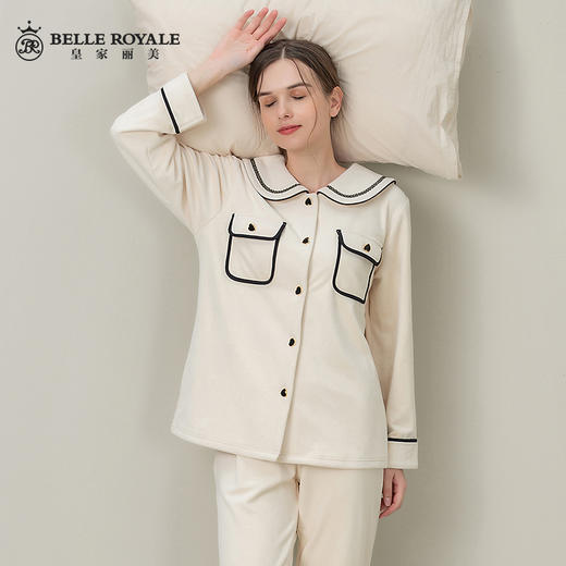 皇家丽美睡衣女款冬季加厚保暖公主风甜美套装冬天女士家居服JJT9796 商品图0