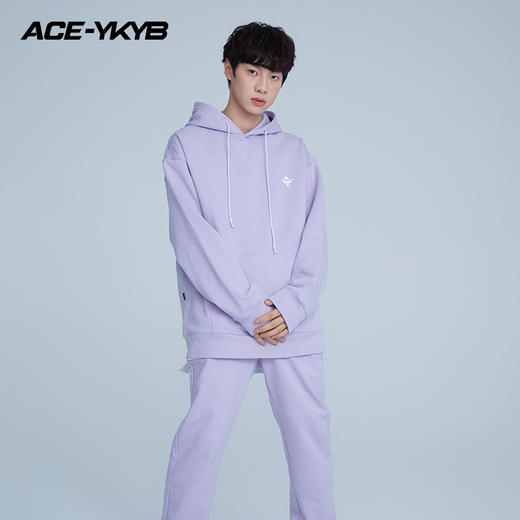 YKYB2025秋新款时尚套装女连帽套头卫衣松紧腰系带束脚卫裤情侣款 商品图1