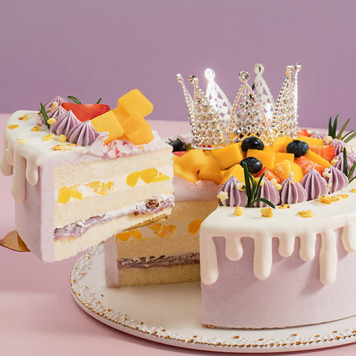 【送女神推荐】芋见女神生日蛋糕，女生儿童长辈控甜之选，缤纷鲜果搭配软糯芋泥，尽享清甜浪漫（广州幸福西饼蛋糕） 商品图1
