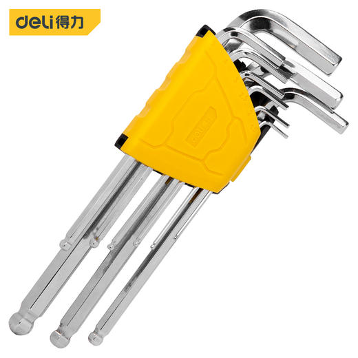 得力DL2174专业级镜面加长球头内六角组套 商品图0