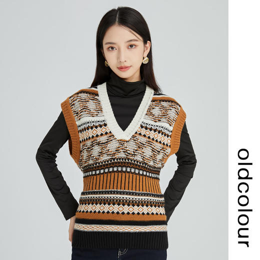 oldcolour2022年冬季新款通勤时尚修身显瘦百搭毛织背心女 商品图0