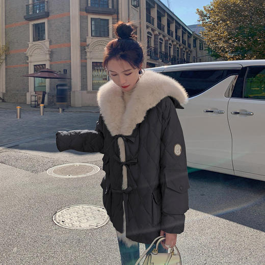 【服装鞋包】-冬季新款绒服派克服女皮外套女保暖中长款 商品图3