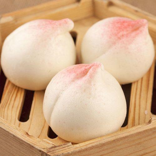 晓官点 豆蓉寿桃包 360g/6只装 | 茶楼点心 商品图1