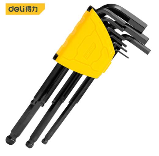 得力DL232209H发黑加长球头内六角组套(黑) 商品图0