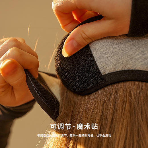【送3M降噪耳塞！宝藏睡眠好物】1件=眼罩+耳罩+束发带，可调节魔术贴，侧睡不压耳！加绒保暖隔音玻尿酸婴儿绒，给眼部耳朵做润肤霜SPA！坐月子护头发圈帽 商品图1