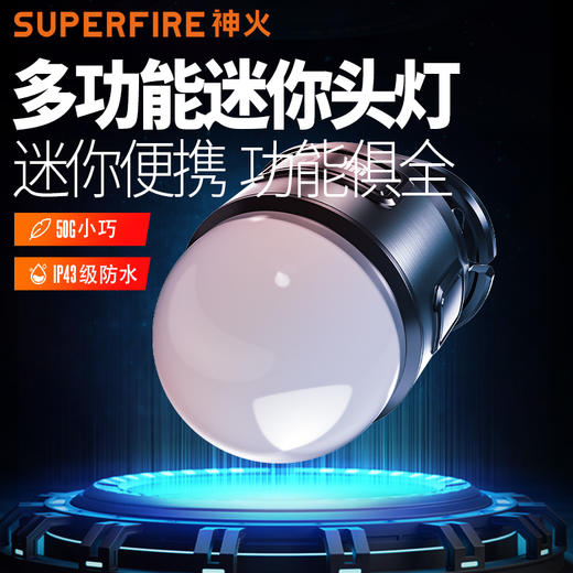 SUPERFIRE神火HL90头灯超轻头戴式充电迷你户外野钓帽夹夜钓灯 商品图0