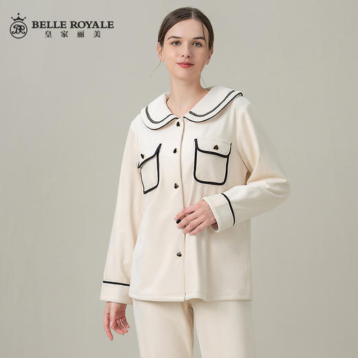 皇家丽美睡衣女款冬季加厚保暖公主风甜美套装冬天女士家居服JJT9796 商品图1
