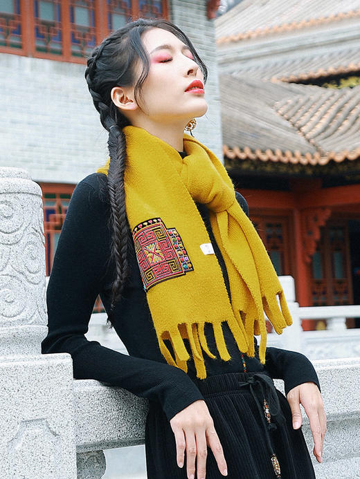 宁安如梦毛线围巾 /   红色 黄色 蓝色 绿色  / 现货 商品图3