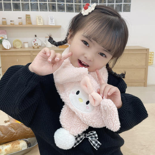 【超舒适！柔软！儿童男女围巾】儿童围巾秋冬季保暖可爱宝宝韩版毛绒防寒宝宝新款卡通男女同披肩 商品图3