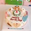 小动物卡通蛋糕（备注要什么小动物以及要画生日帽的小动物，无备注则按原图）-低糖处理无添加 商品缩略图1
