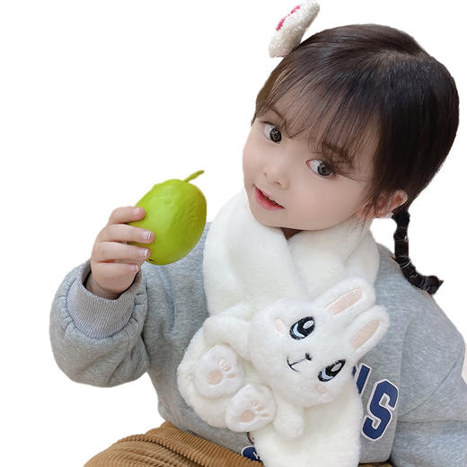 【冬天保暖！舒适！柔软！儿童男女围巾】秋冬季儿童宝宝围脖批发萌趣儿童兔子围巾韩版婴幼儿毛绒保暖披肩 商品图4