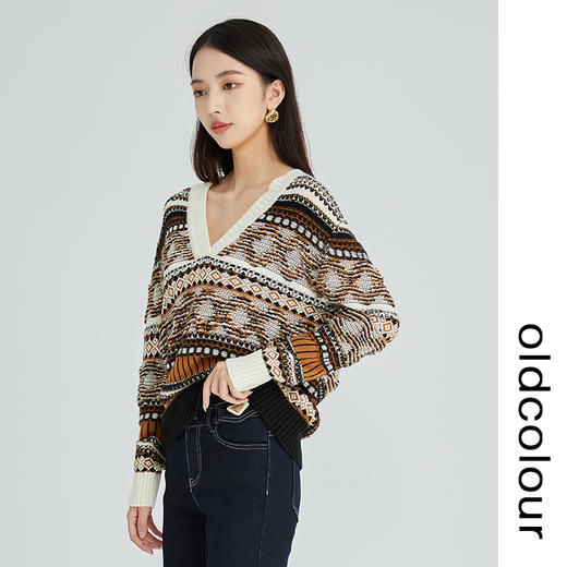 oldcolour2022年冬季新款通勤时尚气修身质风毛织套头衫女 商品图1