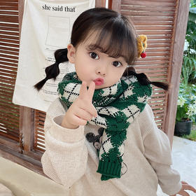 【冬季保暖 儿童围巾】2022韩国ins风秋冬季新款菱形格儿童围巾男女童潮款保暖防寒毛线宝宝围脖